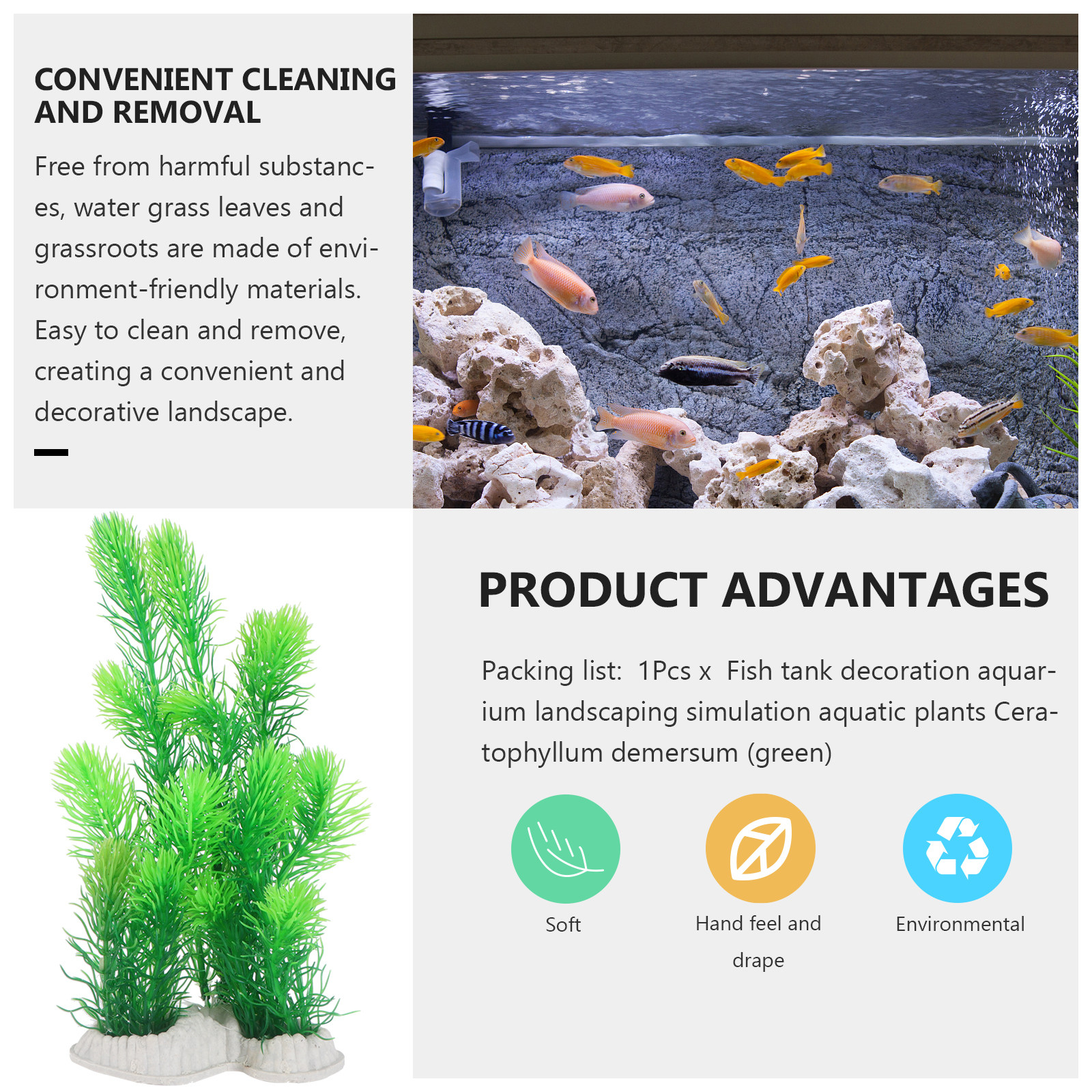 Planted Aquarium Supplies - 1Pcs Realistic Fake Fish Tank Plants