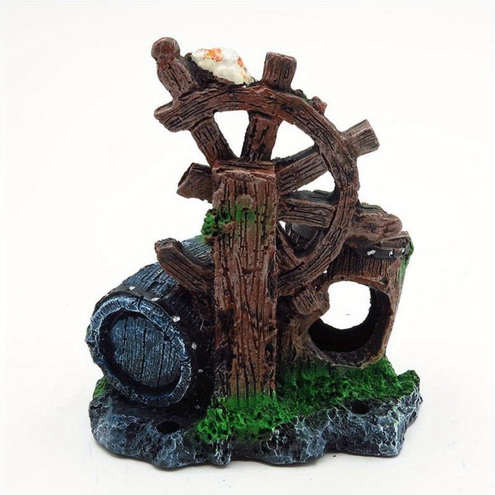 Planted Aquarium Supplies - Steering Wheel Wine Barrel Resin Aquarium
