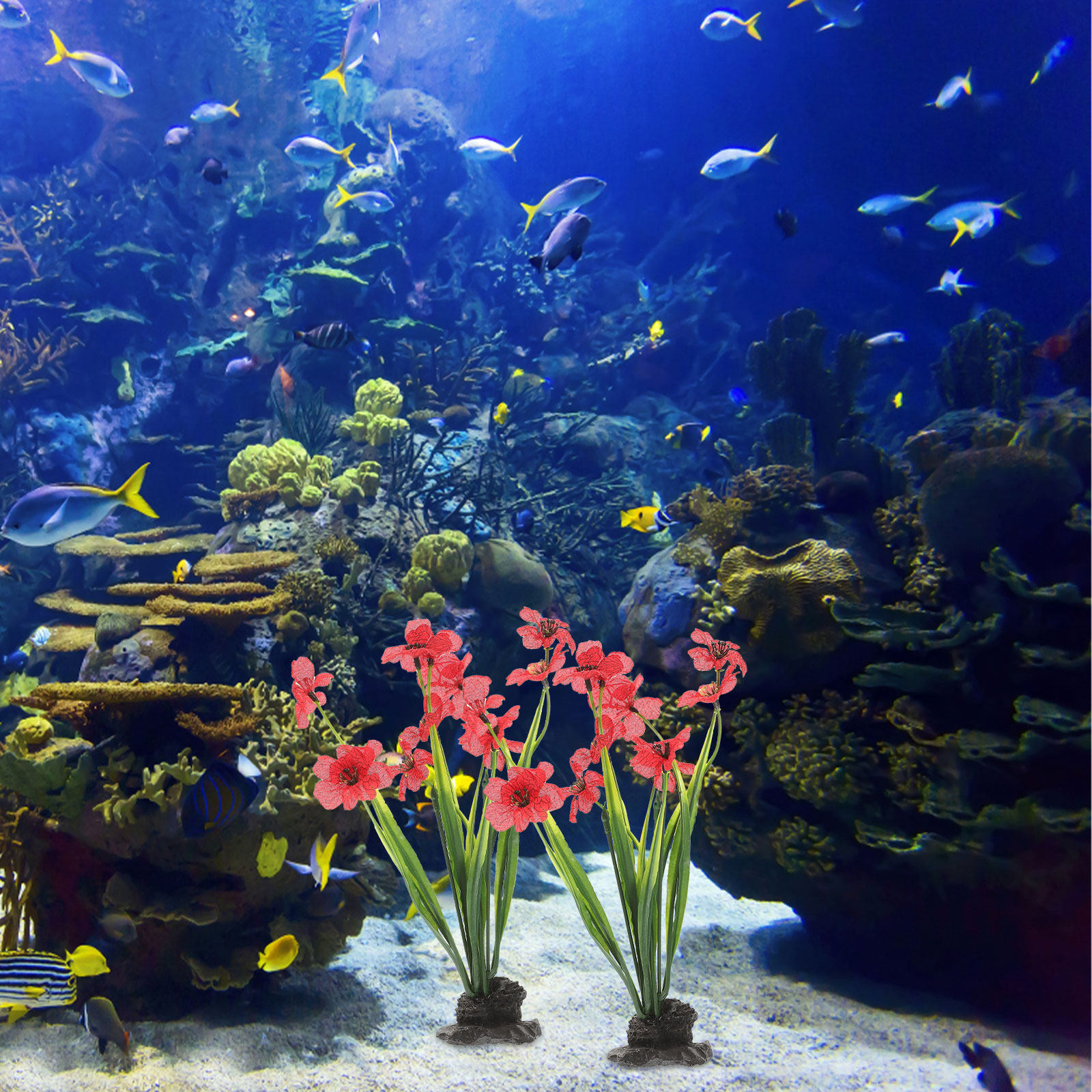Planted Aquarium Supplies - 2Pcs Fake Plant Aquarium Decoration Delicate