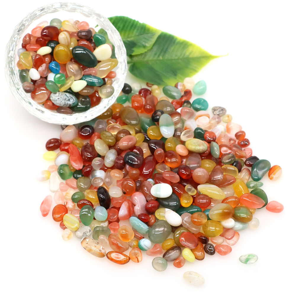 Planted Aquarium With Gravel - Natural Stone Tumbled Agate Gravel Crystals