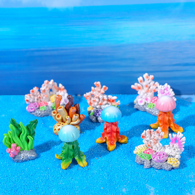Mini Resin Fish Tank Accessori - Planted Aquarium With Rocks 评论和价格