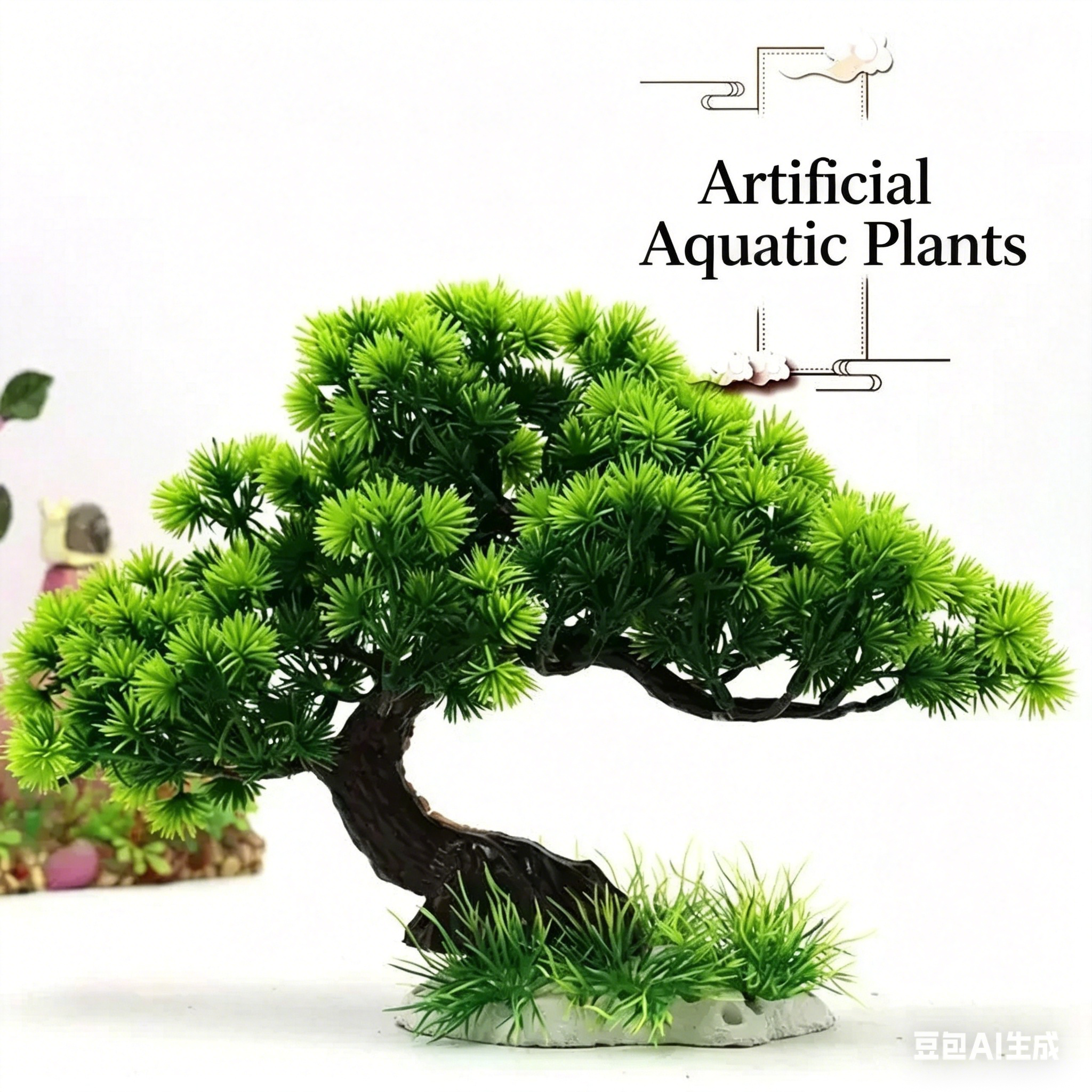 Plastic Water Plants Aquarium  - Planted Aquarium With Rocks 评论和价格