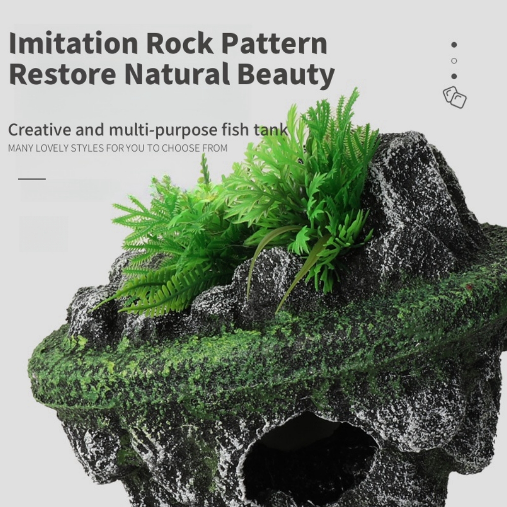 Suspended Island Fish Tank Dec - Planted Aquarium With Rocks 评论和价格