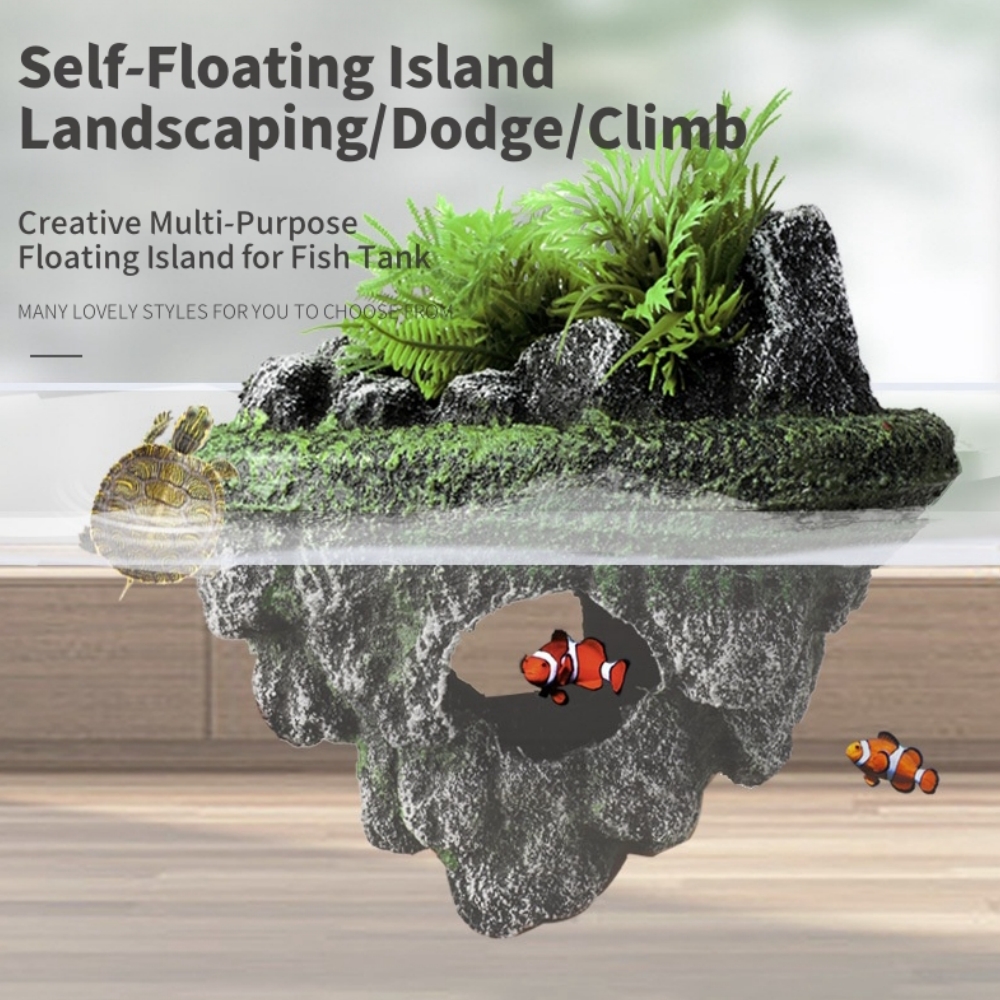 Suspended Island Fish Tank Dec - Planted Aquarium With Rocks 评论和价格