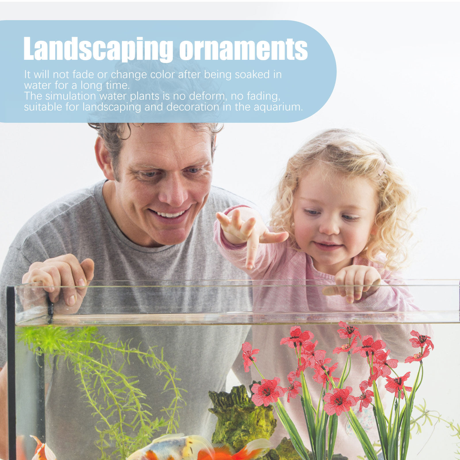 2Pcs Fake Plant Aquarium Decor - Planted Aquarium Supplies 评论和价格