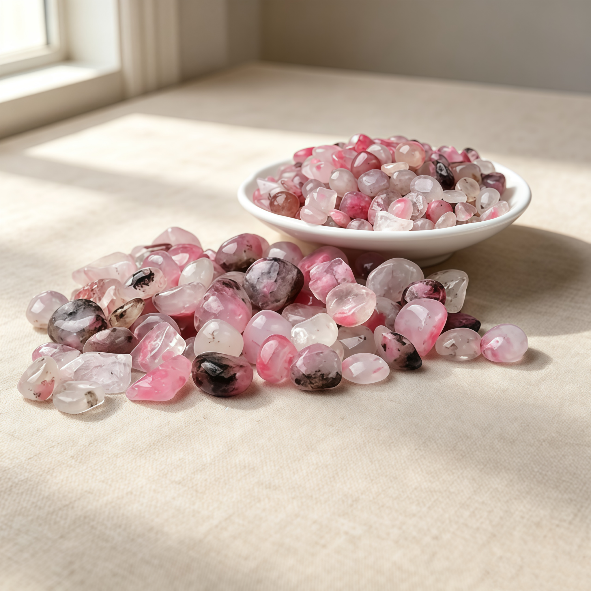 Natural Pink Rhodonite Crystal - Planted Aquarium With Gravel 评论和价格