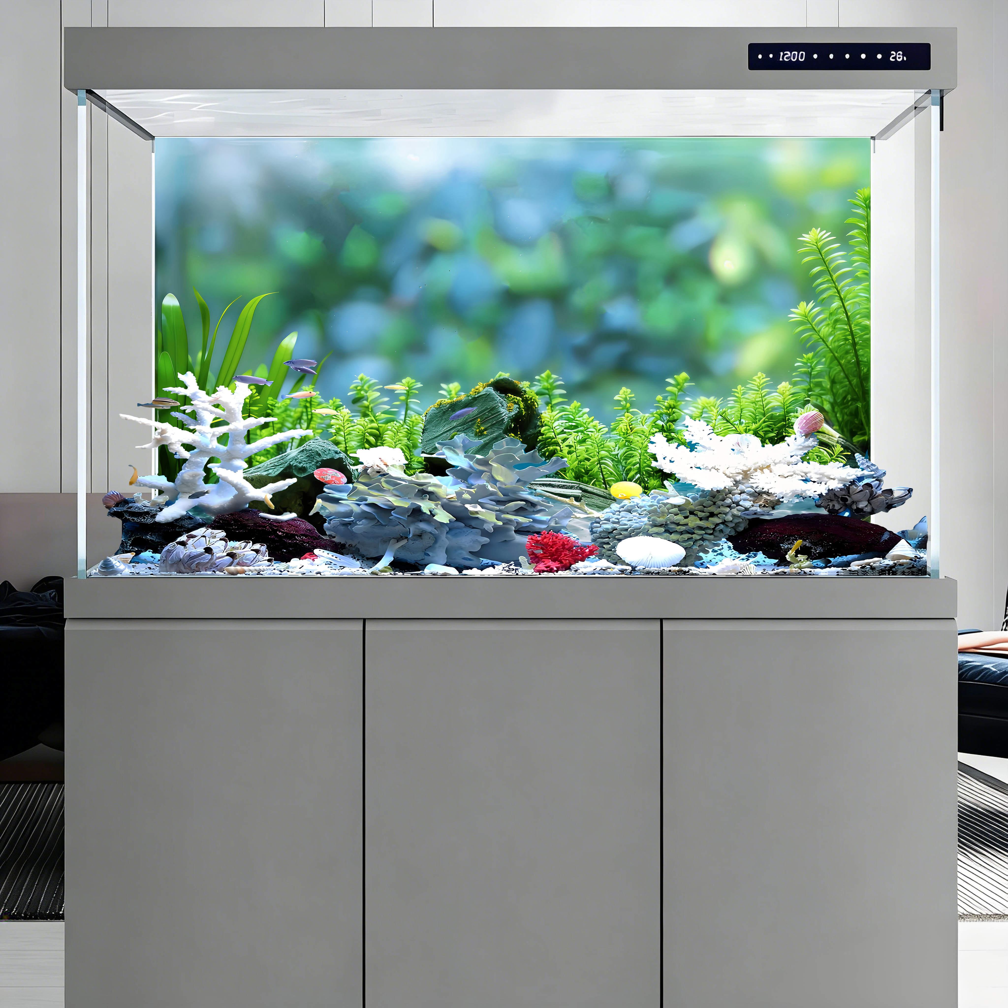 Rock and aquatic plants,Fish t - Planted Aquarium With Rocks 评论和价格