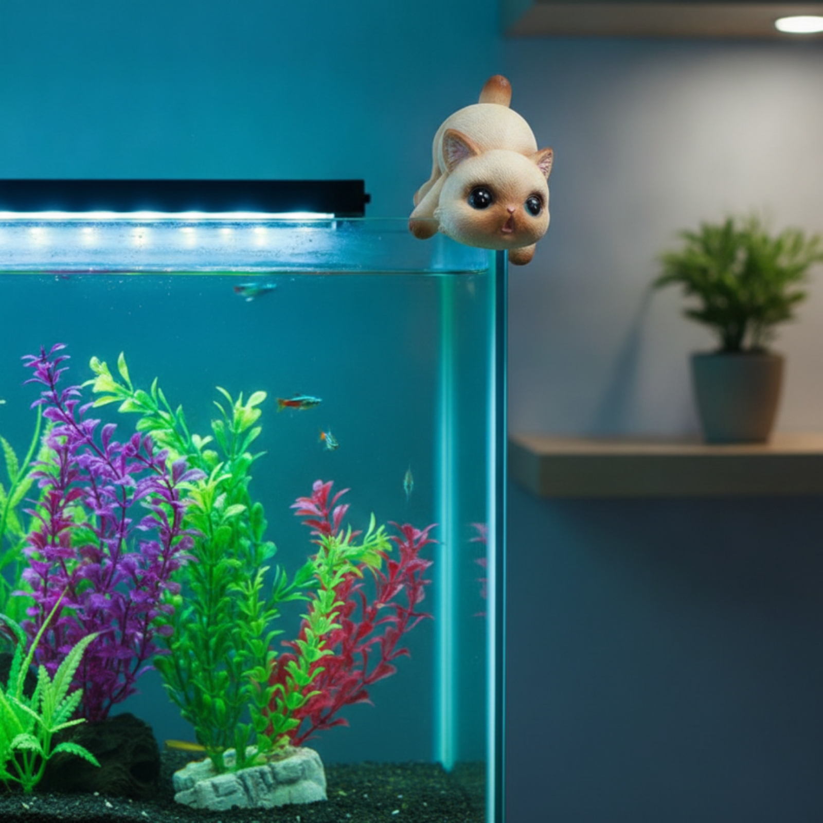 Hanging Cat Figurine Resin Cat - Planted Aquarium Models 评论和价格