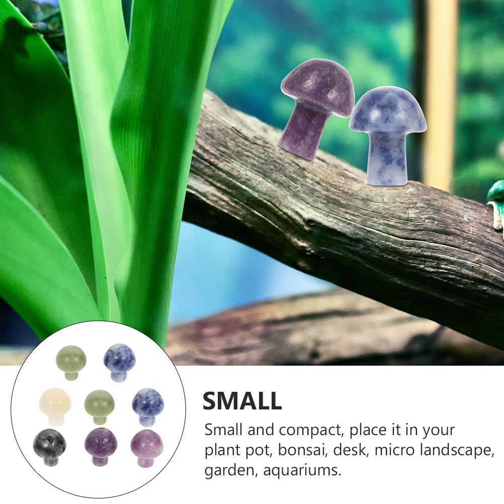 8Pcs Simulation Mini Mushroom  - Planted Aquarium Mini 评论和价格